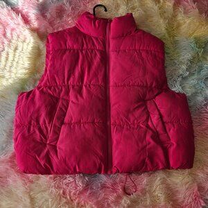 Hot pink puffy vest winter vest